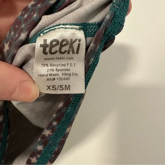 Teeki Teal and Gray Star Bra Top - Picture 3 of 3